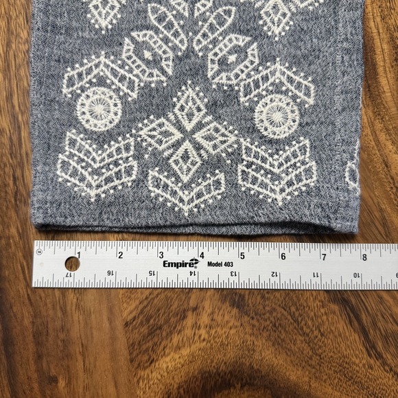 Soft Surroundings Women TS Gray‎ Embroidered Gauze Linen Blend Pants Boho Beach - Picture 9 of 12